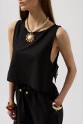 Yandan Bağlamalı Crop Bluz resmi
